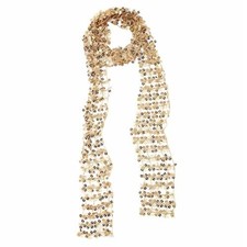 Fashion Sparkly Sequin Long Scarf for Women, Lace Lightweight Sparkly Golden