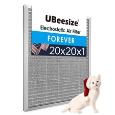 20x20x1 Reusable Air Filter - Washable, MERV 8,Permanent, Electrostatic - Las...