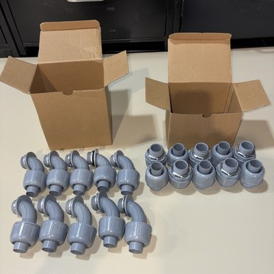 20pc Liquidtight Sealproof 3/4  90 right angle + straight connector Lot