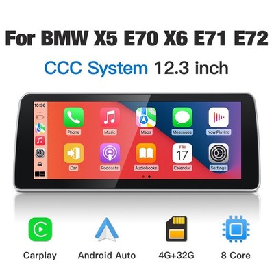 12.3'' Apple CarPlay Android Stereo Radio Display BMW X5 X6 E70 E71 xDrive CCC