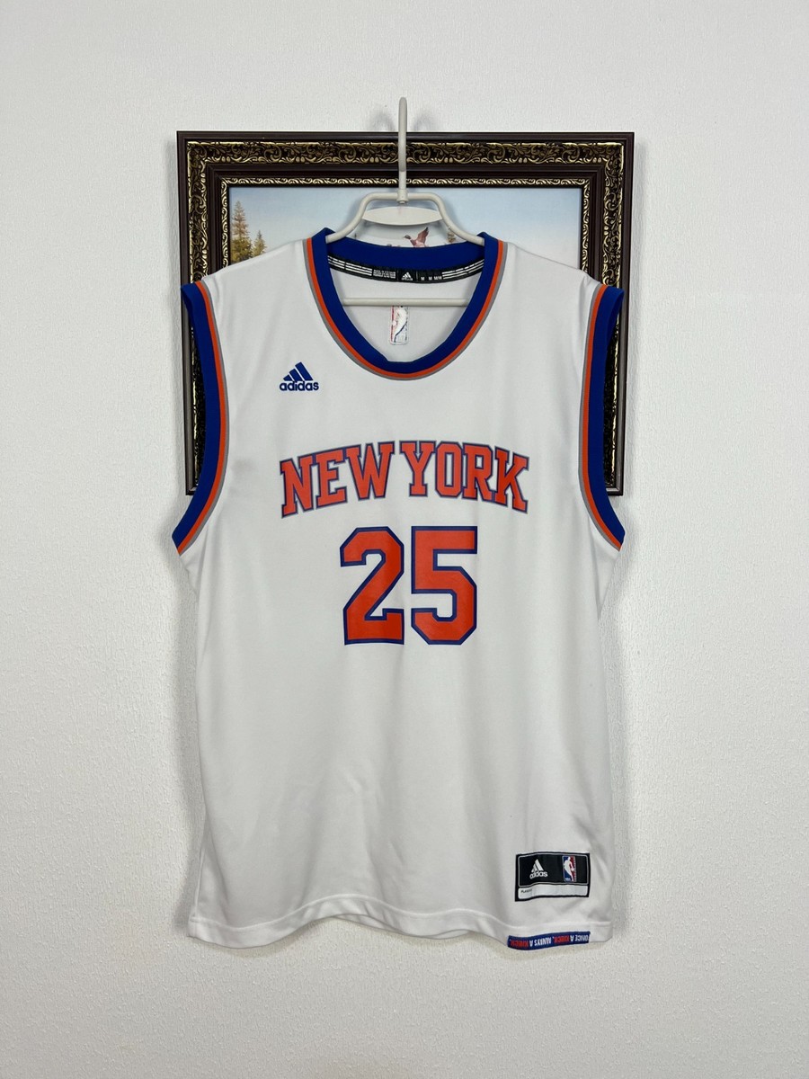 Vintage Adidas New York Knicks #25 Rose Jersey White NBA Rare 