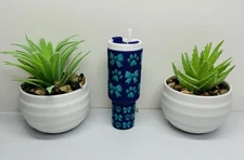 Mini "Stanley Style" Tumbler Keychain Chapstick Holder Bow & Paws - Pets - Dogs