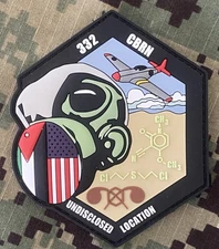 Undisclosed location US Military 332 CBRN PVC Patch Qatar Area 51 USAF Airplane