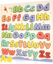 Wooden Alphabet ABC Puzzles Toddlers Montessori 26 Letters Preschool Toy 11.7