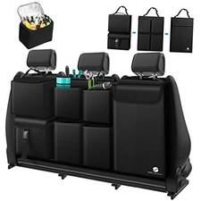 Hanging Car Trunk Organizer with Cooler, Large Pockets, Zippers Black