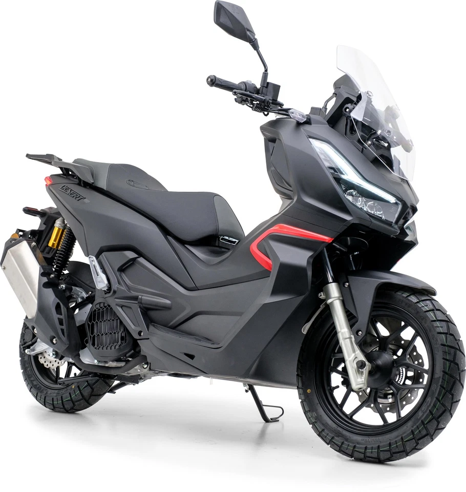 Motorroller 125 ccm Burnout QS125 ADV Mattschwarz (Desert) - Bild 2 von 4