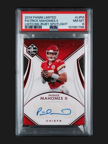 2019 Panini Limited Ink Patrick Mahomes II Ruby Spotlight Auto #LIPM /5 PSA 8