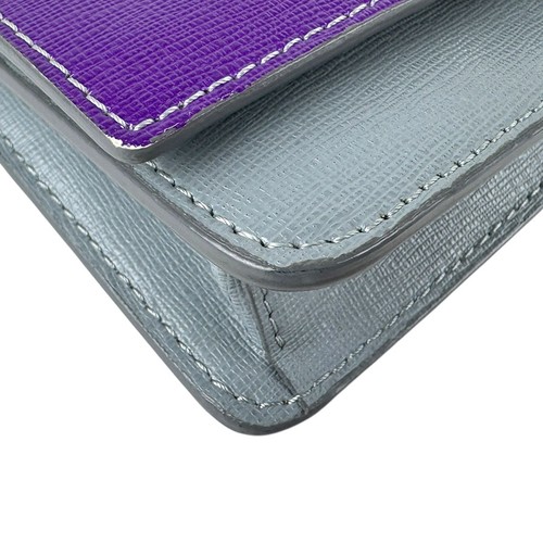 Auth FENDI Chain Wallet Crossbody Bag Light Gray Leather/Silvertone - z6455 - Picture 8 of 13