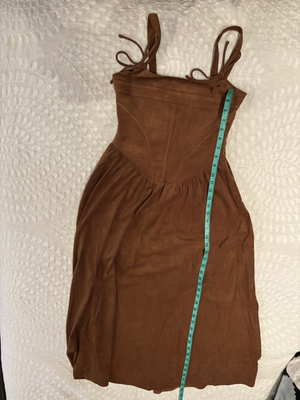 Moon River New Brown Faux Suede Corset Style Midi Fit & Flare Dress Size Small | eBay Moon River New Brown Faux Suede Corset Style Midi Fit & Flare Dress Size Small | eBay