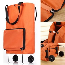 2-in-1 Foldable Shopping Cart, Compact Folding Tug Cart for Easy Shopping