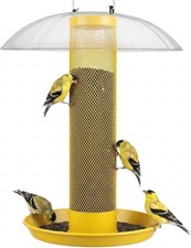Finch Thistle  Nyjer Bird Feeder Outdoors Hanging 9.5" Rustproof Metal