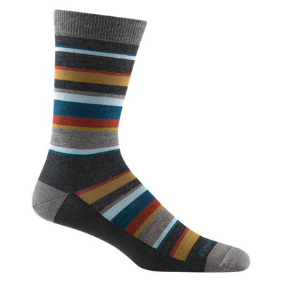 DARN TOUGH 6090 Charcoal Men's Druid Crew Lightweight Lifestyle Socks Stripes
