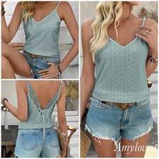 Lace Trimmed Tank Top Size Large New