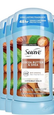 (Pack of 3) Suave Antiperspirant Deodorant 2.6oz 48 Hour COCOA Butter & SHEA