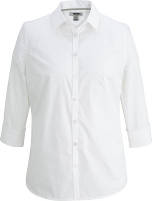 Edwards Style #5317 Woman's White 3/4 Sleeve Stretch Shirt Size: Medium