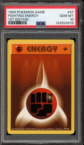 Pokemon Fighting Energy Base Set Shadowless 1st Edition #97 PSA 10 Gem Mint