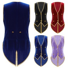 Kids Boys Tailcoat Fancy Dress Up Medieval Stage Vest Holiday Victorian Uniform
