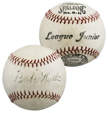 Yankees Babe Ruth Signed 1920's Spalding League Junior Baseball PSA/DNA #AD02216