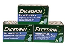 3  Excedrin PM HEADACHE Pain Reliever and Nighttime Sleep-Aid  24 CAPLETS 02/26