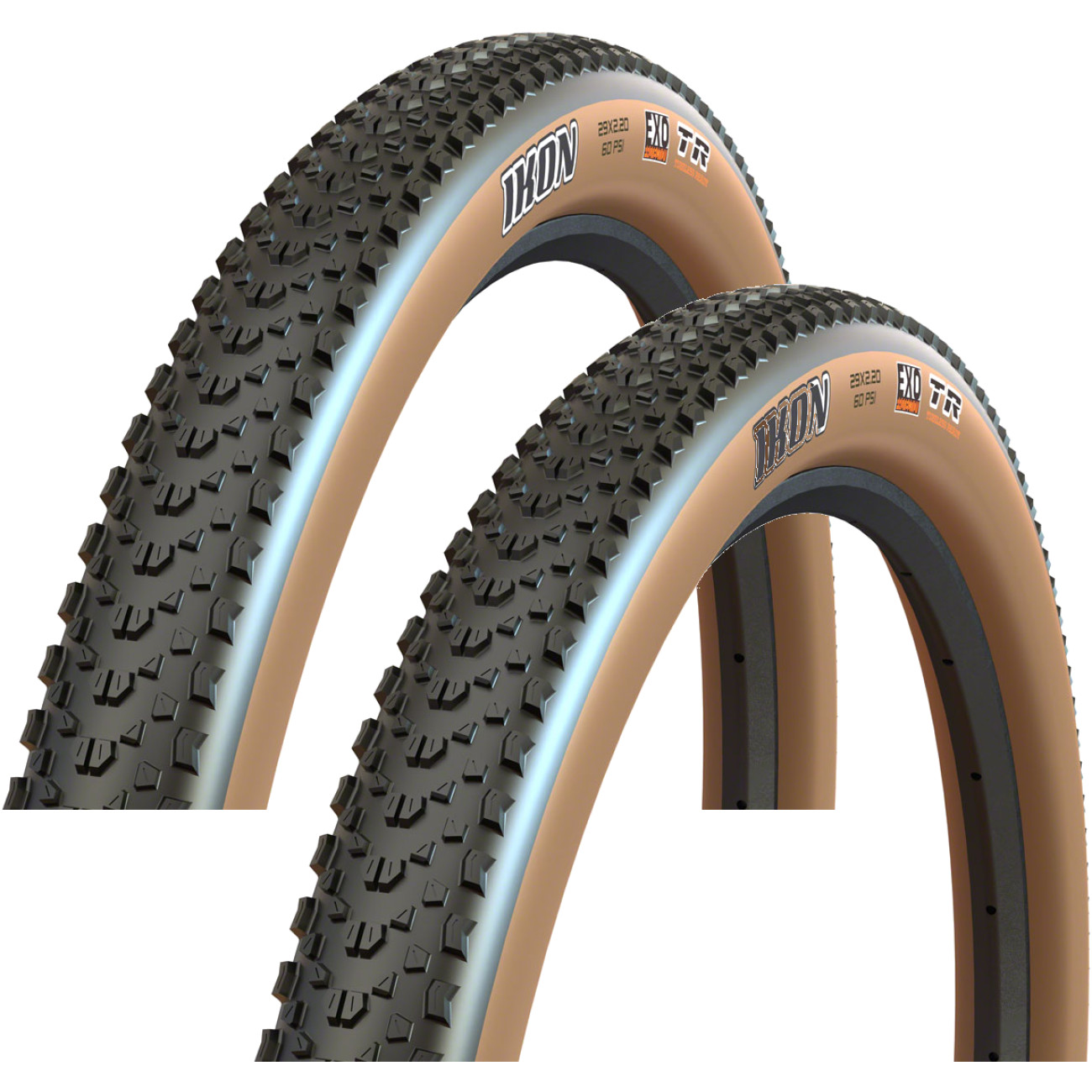 2 Pack Maxxis Ikon Tire 26 x 2.2 Tubeless Folding Black/Dark