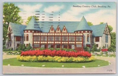 Reading Country Club Reading PA 1948 Linen Postcard