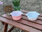 Vintage 1950’s Gooseberry Cinderella Nesting Dishes Set Of Two Casserole Dishes