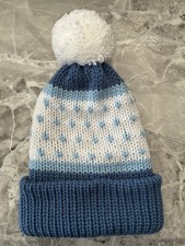 SALE Adults / Teens Fair Isle Beanie Blue