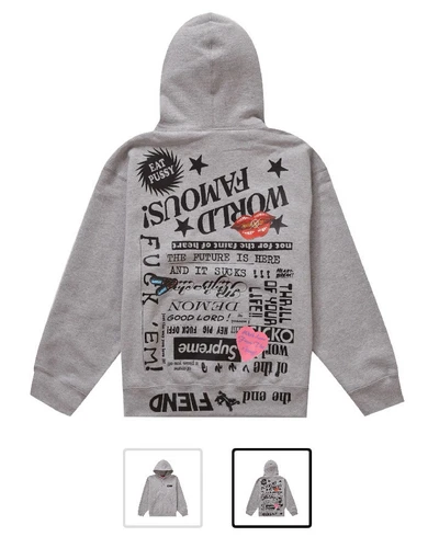 Sweat à capuche Supreme Fiend Ss23 Hth gris Xxl 2xl neuf scellé