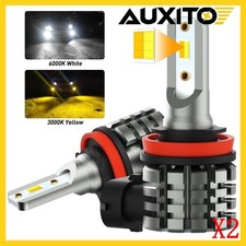 H11 H8 White Yellow LED Fog Light Bulbs Dual Color Switchback Bright DRL 2Set