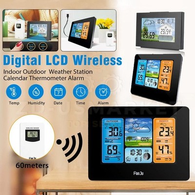 Wireless Weather Station: Color Display, Indoor Outdoor Thermometer Sensor