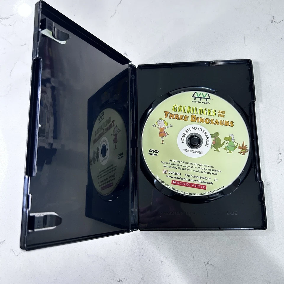 Goldilocks and the Three Dinosaurs DVD Scholastic Story by Mo Willems Foto 4 de 4