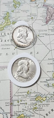 Proof & Mint State 1962 P & D Franklin 50c " Silver/coin"  22.52 Grams Silver