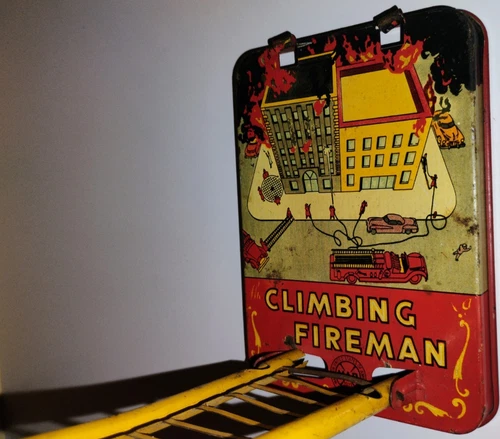 Vintage Marx Toys Climbing Fireman  Ladder & Stan Parts