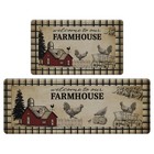 Farmhouse Kitchen Rugs and Mats Set of 2, Anti Fatigue PVC Non Slip Rugs for ...