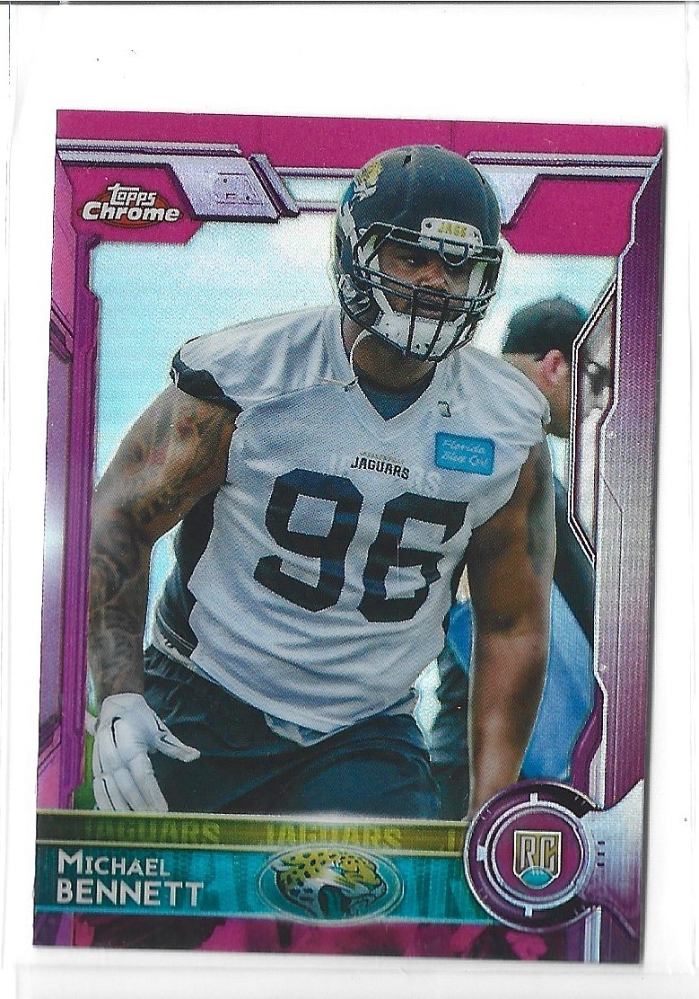 Michael Bennett 2015 Topps Chrome Mini Pink Refractor RC #/25