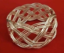 Metal Alloy Braided Weave Textured Fashion Arm Wrist Cuff Vintage Bracelet