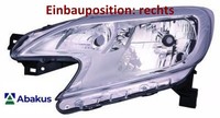Abakus 215-11G8R-LD-EM Hauptscheinwerfer Rechts Scheinwerfer FüR Nissan