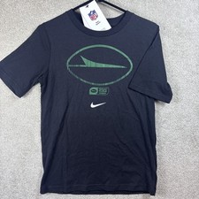 Nike New York Jets Youth Medium (10/12) Shirt Black NFL Retro Logo Swoosh NEW