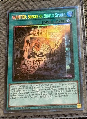 WANTED: Seeker of Sinful Spoils - RA03-EN074 - Secret Rare - 1st Ed - YuGiOh