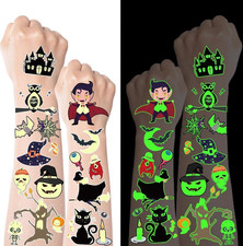 500 Styles Luminous Halloween Tattoos Party Favors for Kids, Halloween Temporary