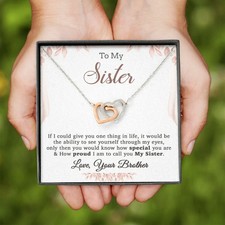 To My Sister Necklace, Brother to Sister, Birthday gift For Sister from Brother