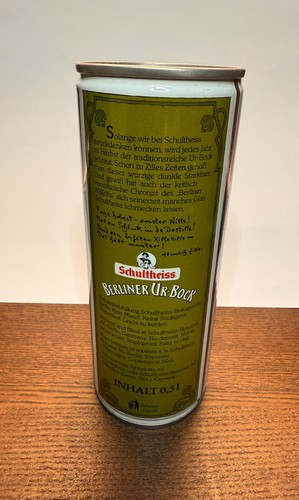 Schultheiss Berliner Ur-Bock – Vintage Bierdose / Seltenes Sammlerstück – 0,5l - Bild 2 von 2