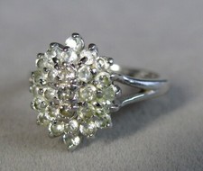 Vintage Sterling Silver CZ Cluster Ring 3.9g Size 6.5  J3228
