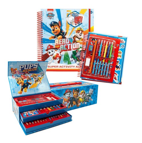 Paw Patrol Stationery Set XL IN Case + Coloring Book With Stencil And Stickers