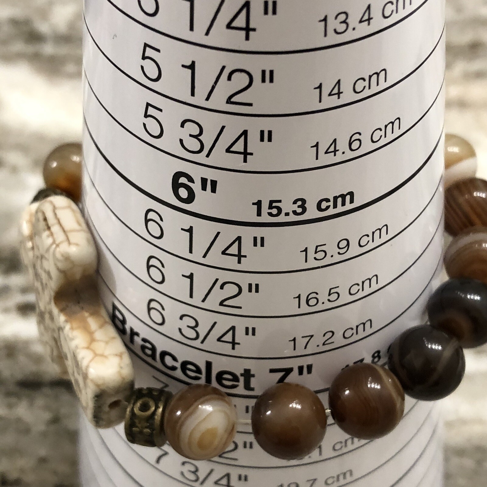 Cross The Path Brown Stone Stretchable Cross Brac… - image 7