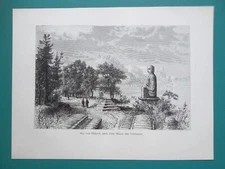 JAPAN Hakone Lake Ashi - 1882 German Print Xylograph