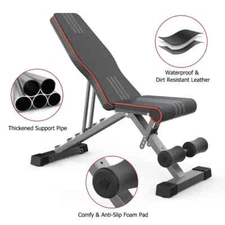 660 LB Adjustable 10 Positions Incline Decline Sit up Bench Improved Cushion for