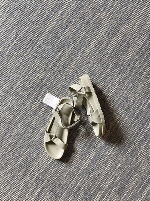 Zara Grey Green Rubberised Flat Sandals UK5 EU38 430