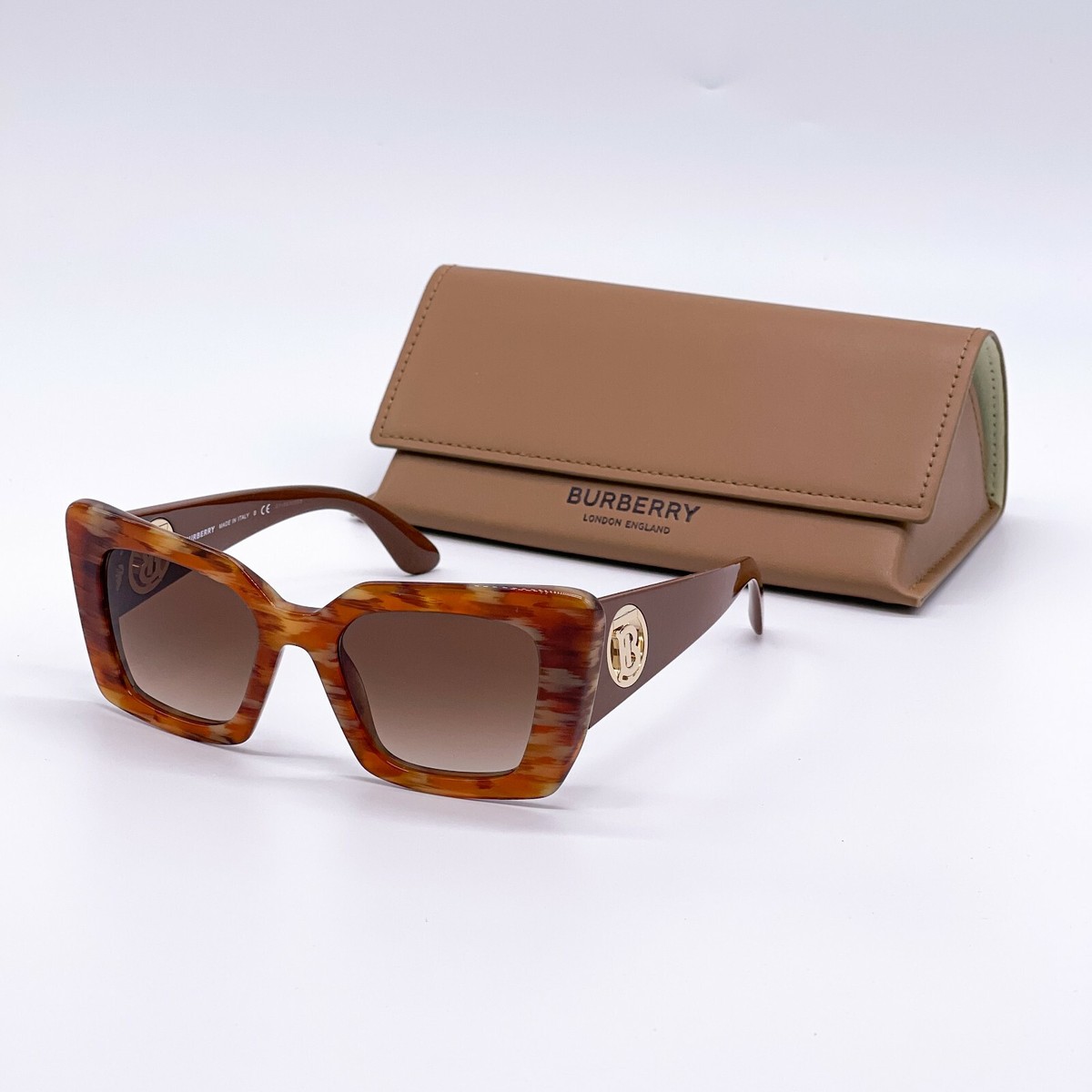 NEW BURBERRY BE4344 3940/13 BROWN CAT EYE SUNGLASSES  display picture 3