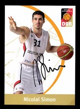 Nicolai Simon Autogrammkarte Basketball Nationalmannschaft 2013-14 + A 145206